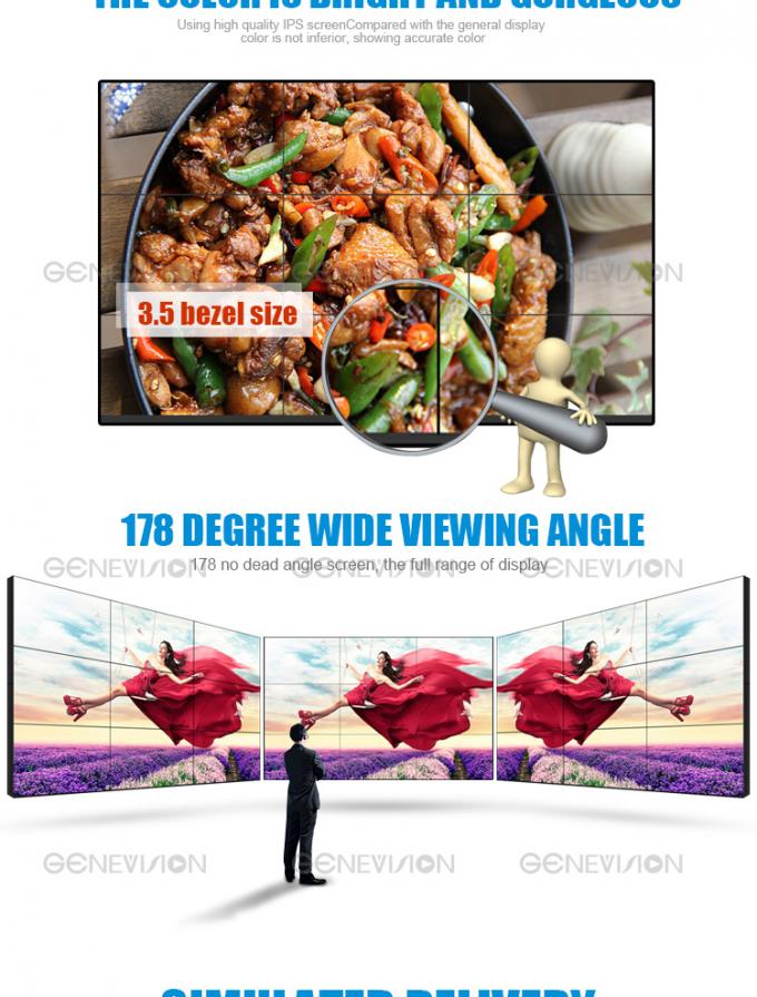 55-Zoll-verstärkende Schirm Fernsehwand mit dem Klammerboden, der 3.5mm nahtlosen Videowandschirm schmaler Einfassung steht