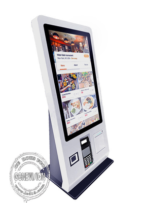 24-Zoll-Restaurant-Arbeitsplatten-Selbstzahlungskiosk mit Drucker-QR-Code-Scanner