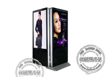 Seiten-LCD-Bildschirm-Werbeschild-Video-Player-Kiosk-digitale Beschilderung des Doppelt-65inch mit Fernleitungssoftware