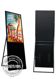 43 Zoll-dünne Einkaufszentrum-Werbungs-Kiosk-Anzeigen tragbare LCD-Schräge Floorstanding