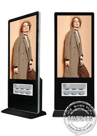Flughafen, der 55&quot; Ladegerät-Stationskiosk WIFI-digitaler Beschilderung drahtloser für multi Handys annonciert
