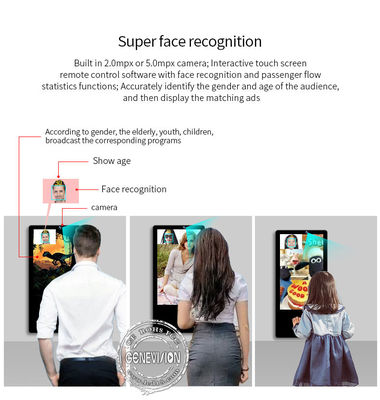 Berg AI-Gesichtserkennung LCD-Anzeigen-Anzeige der Wand-400CD/M2 für Aufzug