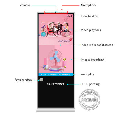 55 Zoll-Boden, der Android-Touch Screen Kiosk für Apotheke steht