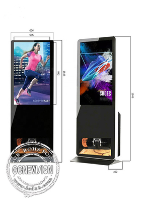 Der Werbungs-Kiosk-digitalen Beschilderung Schuh-Poliermittel-Androids LCD Totem 55 Zoll