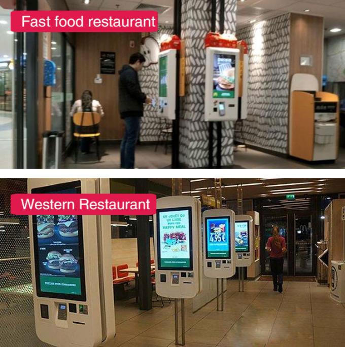24 Zoll-Restaurant-Selbstservice-Kiosk mit Karten-Drucker-Scanner NFC