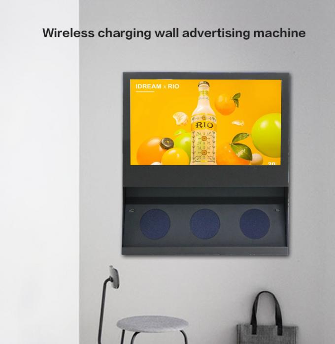 Digitale Beschilderung 21,5 Zoll-Universitäts-LCD Wifi mit intelligentes Telefon-drahtloser Aufladungsauflage Station und USB