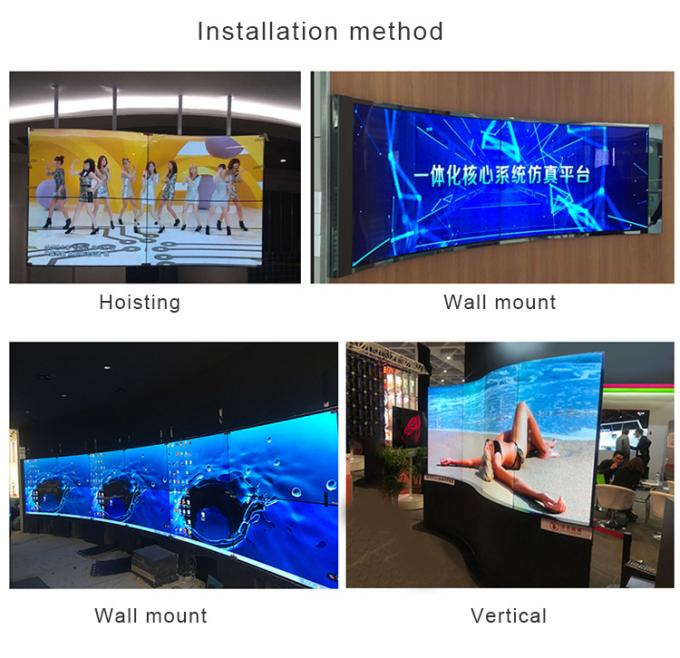 Fahrwerk 55" Selbsthintergrundbeleuchtungs-Doppeltes versah flexible gebogene OLED-Videowand mit Seiten