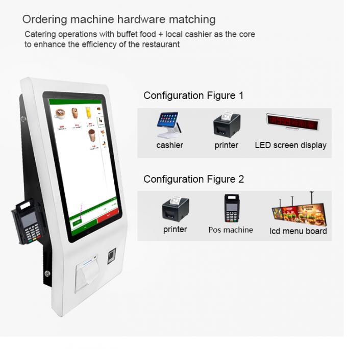 21,5" Countertop-Wand-Berg Positions-Selbstservice-Kiosk mit Empfangs-Drucker