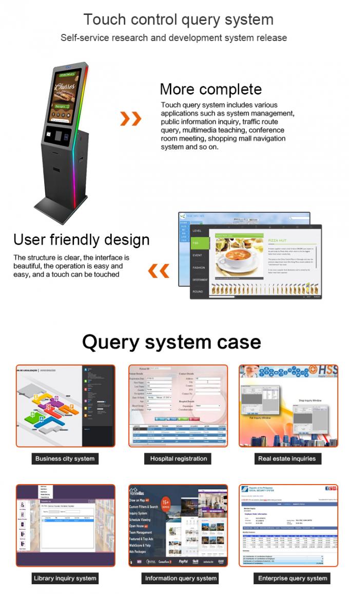 Touch Screen 27" Barzahlungs-Kiosk mit NFC Position Termianl und Kamera