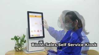 15,6"+15,6" ABS-Shell-Touchscreen-Android-Selbstbedienungskiosk-Kassierer