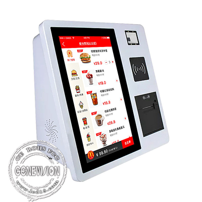 Lebensmittel-Bestellkartendruck-Touchscreen-Kiosk für Märkte, Restaurants, Selbstbedienung