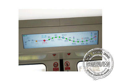 Stoßsichere Zug-Stangen-Anzeige des offenen Rahmen-28.8inch 700cd/M2 Gps der U-Bahn-digitalen Beschilderung dehnte Anzeige aus