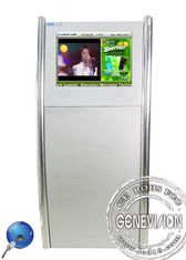 dünner Digital Kiosk-kapazitiver Touch Screen Silber 19inch Floorstanding mit Front Speaker