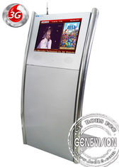 dünner Digital Kiosk-kapazitiver Touch Screen Silber 19inch Floorstanding mit Front Speaker