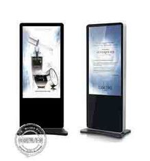 Batteriebetriebene Boden-Stände der digitalen Beschilderung, Touch Screen Kiosk-Stand 86 Zoll groß