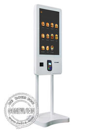 Ummauern Sie besteigbare Nahrungsmitteleinrichtungsmaschinen-Selbstservice-Kiosk WIFI 32 Zoll mit Position/Karten-Drucker