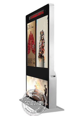 Zwei 55&quot; LCD-Touch Screen Kiosk mit Plakat-Leuchtkasten