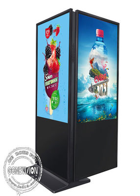 Ein ultra dünnes 55 Zoll-Doppeltes versah wechselwirkender Touch Screen Kiosk mit Seiten