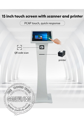 15,6 Touch Screen Kiosk des Zoll-AIO mit QR Code-Scanner und Thermal-Drucker