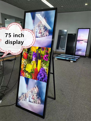 Boden, der faltbaren dünnen LCD-Werbungs-Kiosk auf dem ganzen Bildschirm steht