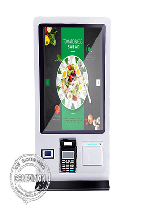 24-Zoll-Restaurant-Arbeitsplatten-Selbstzahlungskiosk mit Drucker-QR-Code-Scanner