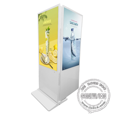 Bodenstehender Werbekiosk 65 Zoll mit doppelseitigen Gehäusen