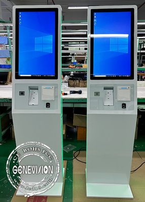 Fingerabdruckleser mit weißem LED-Streifen, Selbstbedienungskiosk-Maschine, 27 Zoll, Windows-PC All-in-One