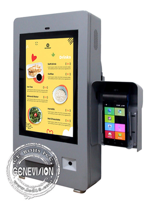 15.6 Zoll Hamburg Auto Wandmontage Ticket Drucker QR-Code Scanner POS PCAP Touchscreen Fast Food Selbstbedienung Kiosk