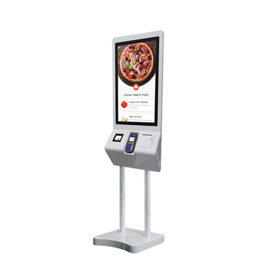 QSR McDonald's Selbstbedienung Kiosk 27 Zoll Touchscreen mit 80 mm Drucker Scanner