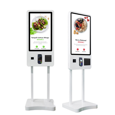 24 Zoll-Touch Screen Kiosk-Selbstservice-Auftrags-Maschinen-QR Code-Scanner mit Drucker