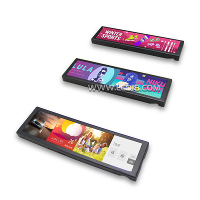 Stretchbar-Bildschirm Werbeanzeige Android WIFI Fernbedienungsmonitor Auf dem Regalbildschirm