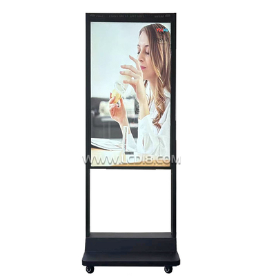 Ultra dünner Boden Standing 43 49 55inches Doppelschirm Android-Fensterbildschirm mit Aluminiumrahmen und langer Lebensdauer