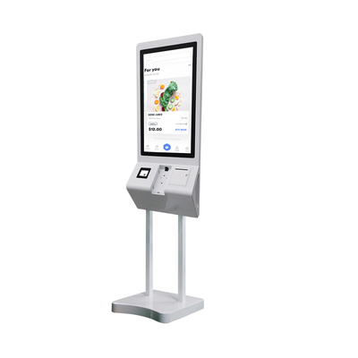 27 Zoll B-förmige Selbstbedienung Kasse Kiosk Menübrett Pos-Maschine mit Drucker QR-Code-Scanner