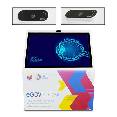 Kamera-Mikrofon eingebaut 55-Zoll-Regierung Wegfindung Touch-Bildschirm-Kiosk mit Logo-Aufkleber