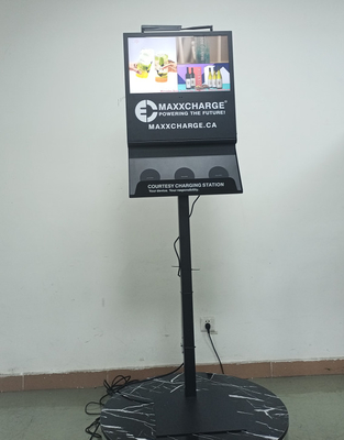 21.5-Zoll-Telefon-Ladestation Wifi-Digital Signage-Kiosk mit 3 drahtlosen Ladeklammern
