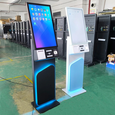 27 Zoll Selbstbedienungs-Zahlungskiosk mit LED-Lichtstreifen und Touchscreen