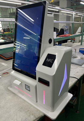 24 Inch Cash Payment Function Self-Check Out Kiosk With LED  NFC Printer QR scanner