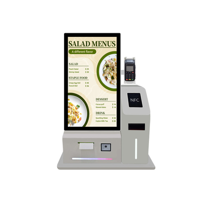 24 Zoll Desktop WIFI Bargeld/NFC Online-Zahlung LCD Touch-Bildschirm Kiosk Multi-Touch Kapazitätsbildschirm mit Drucker POS-Stand für KFC MacDonalds Restaurant High Quality Player