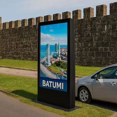 75' Doppelseitige Außen-Geschäftskiosk Digitale Beschilderung IP65 Bodenstand