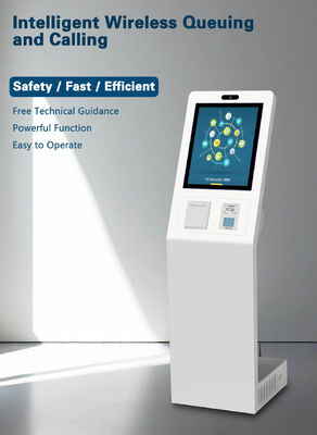 21.5 Inch Bank Queuing L Type Vertical Self Service Digital Signage Touch Screen Interactive Information Kiosk