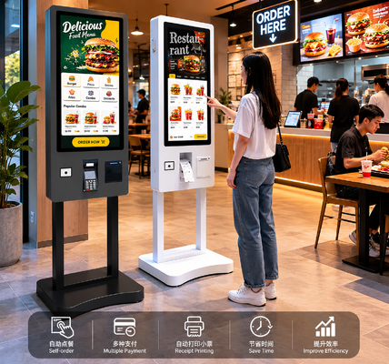 32 des Zoll-PCAP Einrichtungsmaschinen-Kiosk Touch Screen Selbstzahlungs-des Kiosk-Windows10 mit Thermal-Drucker
