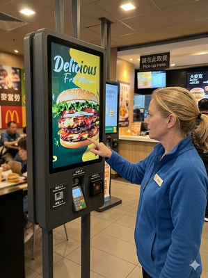 32-Zoll-Selbstbedienungskiosk für automatisiertes bargeldloses Bezahlen | Fast-Food- und Schnellrestaurant-Bestellterminal für Burger- und Brathähnchenläden