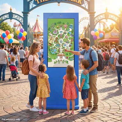 Außenfläche Stehende digitale Beschilderung Totem mit 3000nits Sonnenlicht Lesbares Display 5MP Kamera und Auto-Dimmlicht Sensor