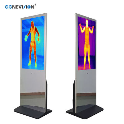 Kapazitiver 43-Zoll-PCAP-Touchscreen-Digital-Signage-Kiosk mit Wärmebildkamera und Spiegeloberfläche