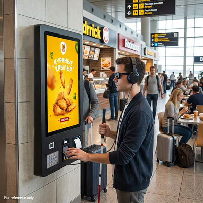 32 Zoll ADA-konformer rollstuhlgerechter, höhenverstellbarer Selbstbedienungskiosk mit interaktivem Touchscreen-Terminal