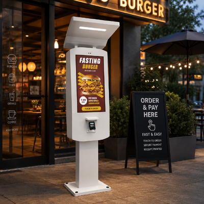 32 Zoll Outdoor Android PC Selbstbedienung Zahlung Kiosk mit LED-Streifen