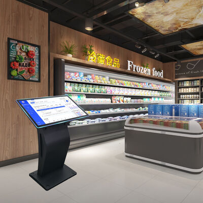 32 inch Floor Standing Touch Screen Kiosk with RGB LED Light for Multi Application Places