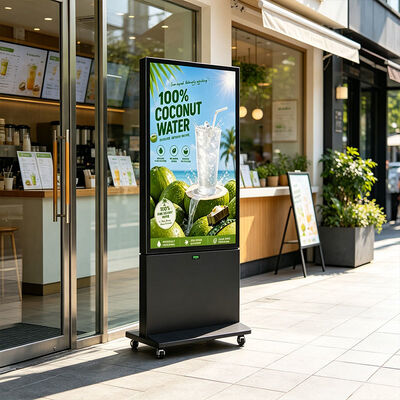 55 Zoll IP66 wasserdichte Batterie mit Outdoor-Digital Signage mit 700-3500nits Helligkeit LCD-Digitalkiosk