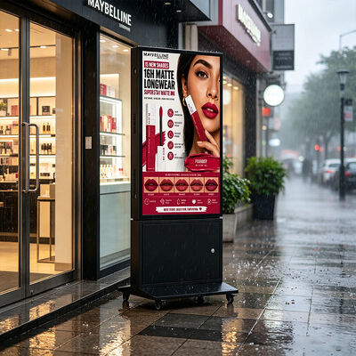 55 Zoll IP66 Außenwerbeanzeige Doppelseitig Batteriebetriebene Digital Signage LCD-Anzeige