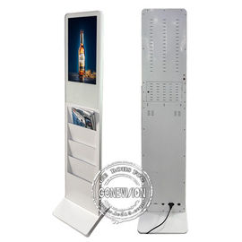 Breiten Sie Zoll 1920*1080 LCD 21,5 der Stand-Kiosk-digitalen Beschilderung mit Buch-Broschüren-Halter aus